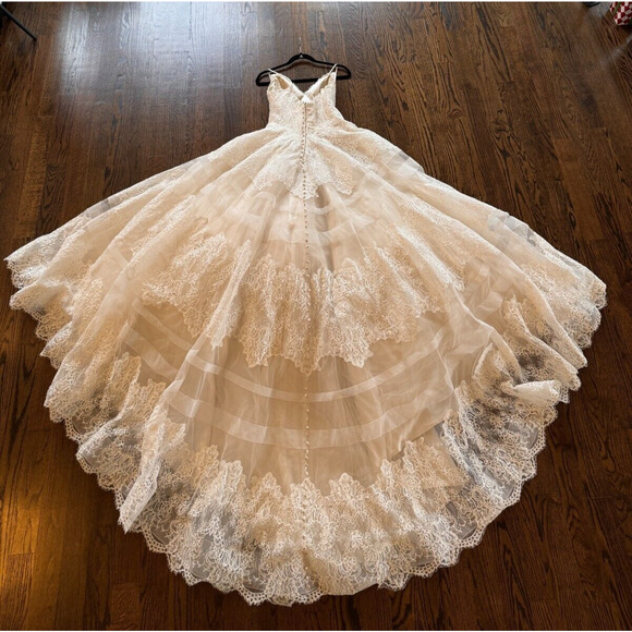 NEW Unaltered ALLURE Bridals Champagne / Ivory 9400 Wedding Ballgown Dress 14 - Picture 9 of 16